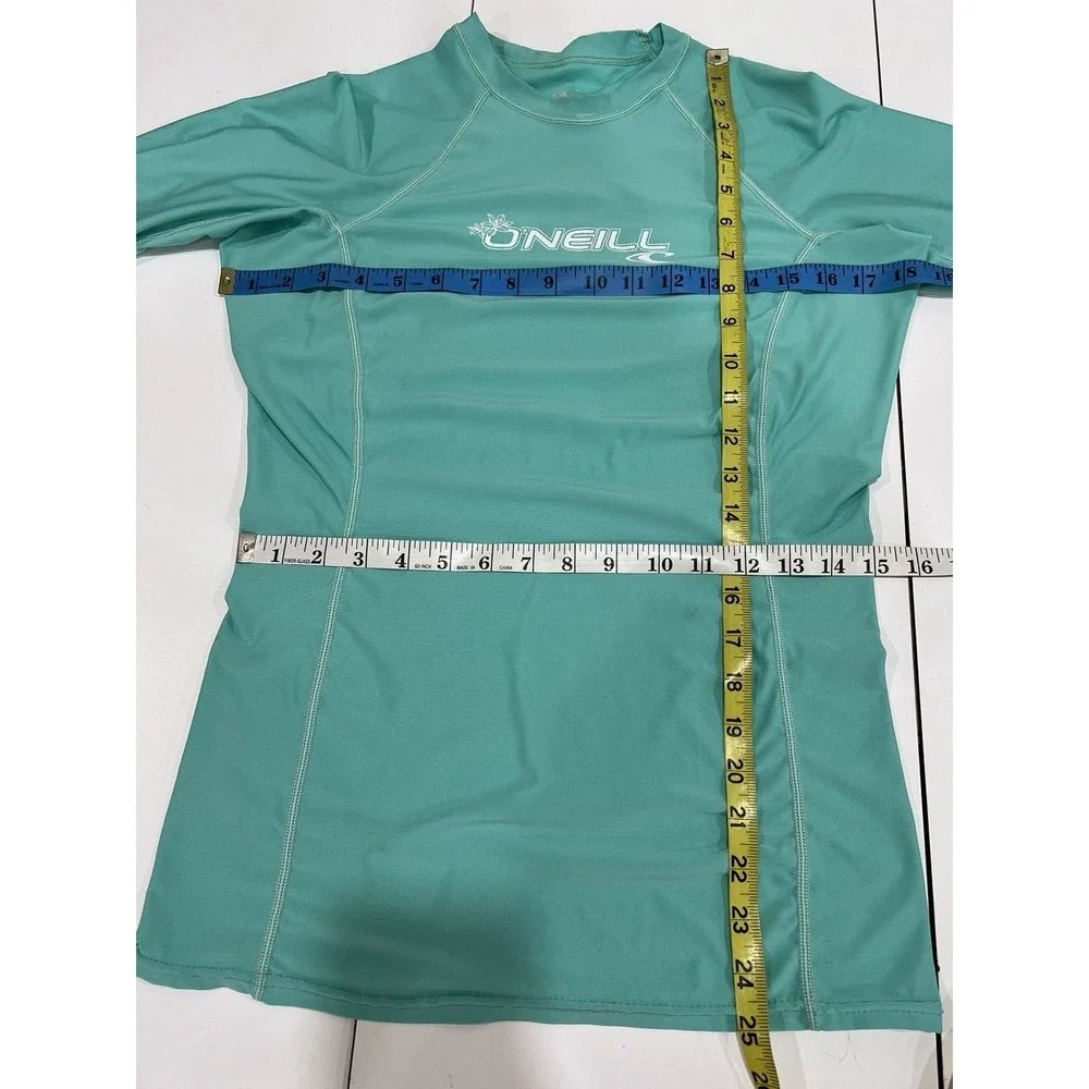 ONeill Skins Rash Guard Shirt Womens L Shirt Green UPF 50+ Long Sleeve Surf